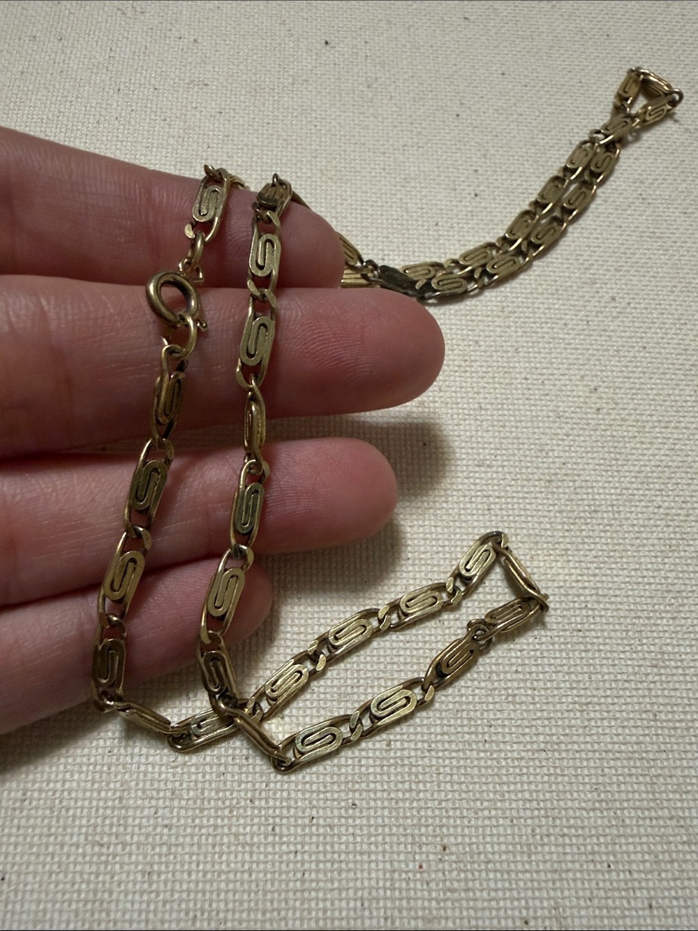 Sterling Silver 925 Gold Toned Link Necklace 17’ inch - Picture 8 of 10